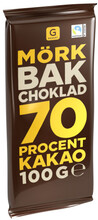 Bakchoklad Mörk 70% 100g