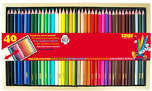 Färgpennor SENSE trälåda 40 färger