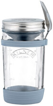 Kilner All In 1 Food To Go Jar Set Rund Kanna 0,5 l Grå, Silver, Transparent 1 styck