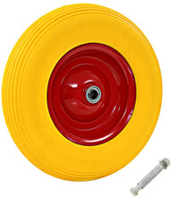Skottkärrehjul med axel massiv PU 4.00-8 390 mm