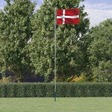 Danmarks flagga med flaggstång 6,23 m aluminium
