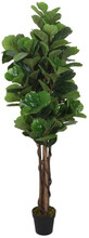 Konstväxt fikonträd 96 blad 80 cm grön