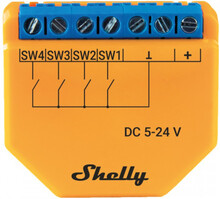 Shelly Plus i4 DC elektriska reläer Orange