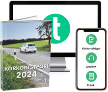 Körkortsboken Körkortsteori 2024 (bok + digitalt teoripaket med körkortsfrågor, övningar, ljudbok & ebok) (häftad)