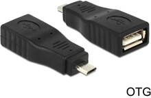 DeLOCK 65549 kabelomvandlare (hane/hona) Micro USB2.0-B USB2.0-A Svart