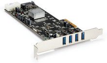 StarTech.com PCI Express (PCIe) SuperSpeed USB 3.0-kortadapter med 4 portar och 4 dedicerade kanaler på 5 Gbps – UASP – SATA/LP4-ström