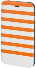 Plånboksväska DesignLine iPhone6/6S Stripe Orange/Vit