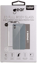 Härdat Glas 3D 2in1 Front & Back iPhone X Edge to Edge Svart med Klar baksida