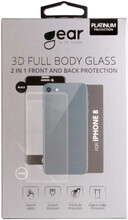 Härdat Glas 3D 2in1 Front & Back iPhone 8 Edge to Edge Svart med Klar baksida