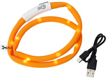 Dogman Blinkhalsband LED Orange 20-65cm