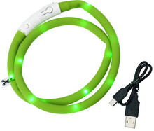 Dogman Blinkhalsband LED Grön 20-65cm Green