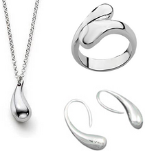 Smyckeset 2 "Droppe" i 925 Sterling Silverplätering