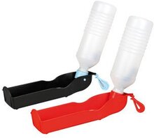 Portabel vattenflaska - 500ml - för hund eller katt (röd-röd)