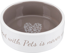 Pet's Home keramikskål, cream/taupe (0,3L)