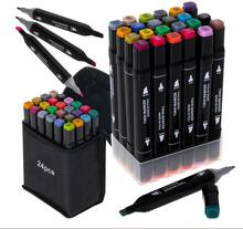 24-pak - Blyanter med etui - Dobbeltsidede blyanter i flere farver