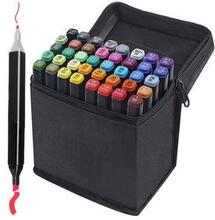 48-pak - Blyanter med etui - Dobbeltsidede blyanter i flere farver