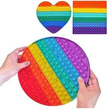 3-pack Large Pop It Fidget Toy Original - Rainbow - sateenkaari