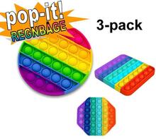 3-pack Pop It Fidget Toy Original - Sateenkaari