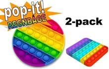 2-pack Pop It Fidget Toy Original - sateenkaari - CE-hyväksyttyjä