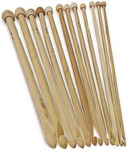 N011 - Sæt med 12 tunesiske hæklenåle i den fineste bambus