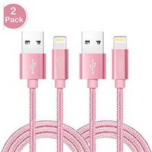 2 st 2 m färgade iphone kabel rosa