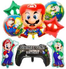 9 Pack Super Mario Aluminiumballong FOLIE BALLONG Barnkalas