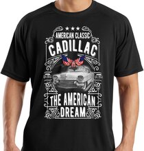 Bil T-shirt Cadillac svart vintage stil