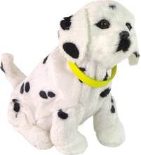 LeanToys Interaktiv dalmatiner hund plysch skällande hund rör svansen