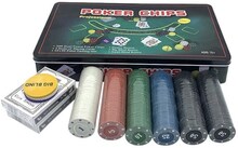 Poker Chips Med Tin Case Casino Chips Set För Texas Holdem Black jack Gambling Resande Poker Set