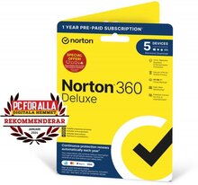 Norton 360 Deluxe 50GB allt-i-ett skydd för 5 enheter