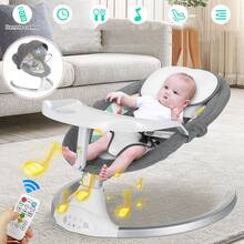 Baby rocker elektrisk bluetooth baby swing babyvagga med musik, justerbart ryggstöd 5 vibrationsamplituder