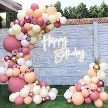 Ballonggirland Kit Guld Vit Rosa Ballongbåge Festdekorationer för födelsedag Bröllop Baby Shower Jul Nyår 100 st