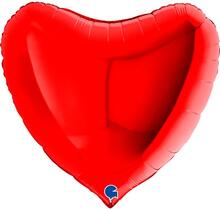 Folieballong - Hjärta Rött 91 cm - Ballongkungen