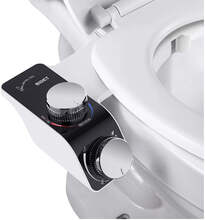 Bidet Toilet Seat Attachment With Hot & Cold Double Nozzle Personal Hygiene 3/8 For Europe