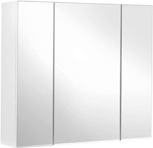 Rootz Spegelskåp - Badrumsskåp - Förvaringsskåp - Väggmonterad - 3 dörrar - Justerbara hyllor - Modernt - 60 x 15 x 55 cm