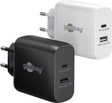 USB-C™ PD GaN dubbel snabbladdare (45 W) svart