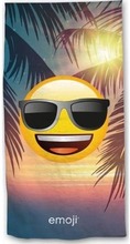 Emoji strandhandduk eller badlakan på semestern