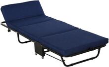 Rootz hopfällbar gästsäng - 2-i-1 hopfällbar säng med hjul - Justerbar sänggavelhöjd - Stål + skum - Blå - 184 x 65 x 26 cm