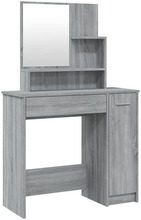 vidaXL Sminkbord med spegel grå sonoma 86,5x35x136 cm