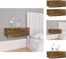 Nattduksbord - Living Svävande sängbord 2 st rökfärgad ek 40x30x15 cm konstruerat trä