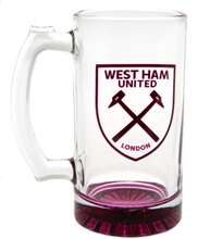 West Ham United FC Crest Glass Tankard
