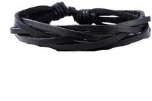 Handgjort flätat armband i autentisk läder svart för män