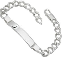 Id-Bracelet 8x3mm Wide Curb Chain With Engraving Plate 40x9x1.4mm Silver 925 20cm