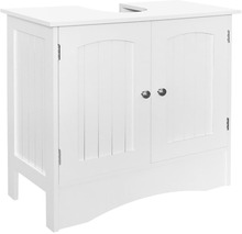 ML Design tvättställsskåp vit 60x30x60cm, badrum base skåp 2 dörrar, förvaring, gott om förvaringsutrymme, fristående, lanthus stil, handfat kabinett