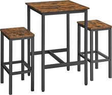 Barstols Set - Matbord med 2 Stolar 65 cm Sits Höjd