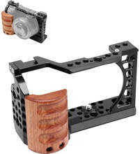 For Sony A6400 / A6300 / A6100 / A6000 PULUZ Wood Handle Metal Camera Cage Stabilizer Rig