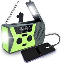 VEVRADIO (vevbar nödradio med ficklampa, solcellsladdare, powerbank)