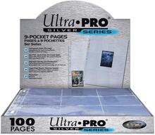 100-Pack Ultra Pro Silver Series Pages 9 Fickors Samlarficka Transparent