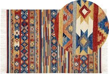 Kelim Ullmatta Flerfärgad 200 x 300 cm Handvävd Etniskt Motiv Rustik Orientalisk Design