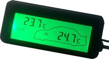 Bil inuti och utanför Backlit Mini Digital termometer (grön)